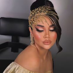 Gold-Tone Rhinestone Bridal Hair Vine