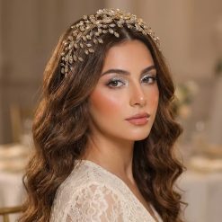 Gold-Tone Rhinestone Branch Headband