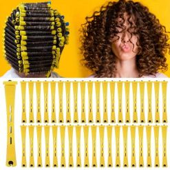 40-Piece Yellow Perm Rod Hair Roller Set